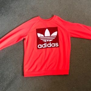 Coral color Adidas crewneck